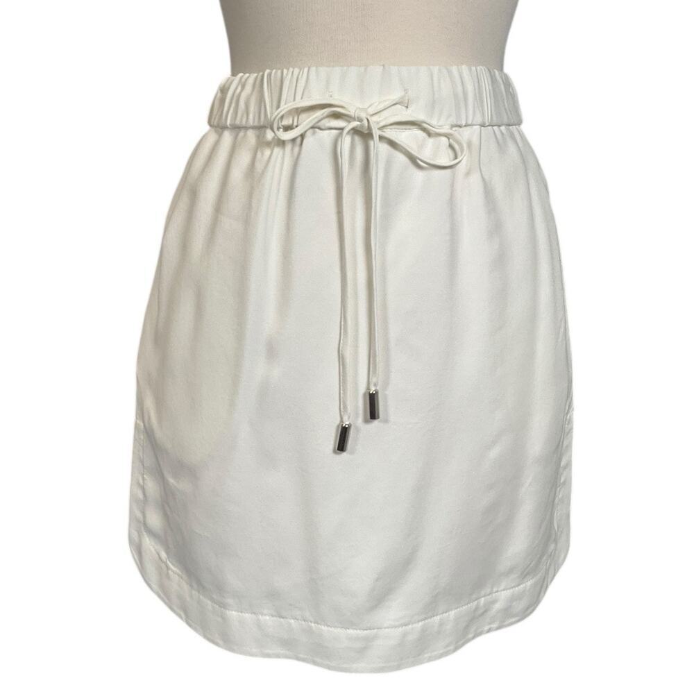 Banana Republic White Drawstring Skirt with Pockets – Size Small Causal Chic